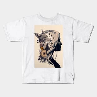 Double Exposure Flower Girl Kids T-Shirt